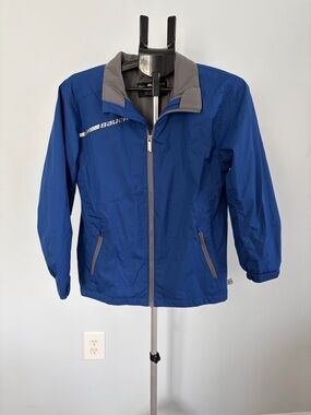 Youth Bauer Blue Lightweight Zip Jacket with Gray Trim